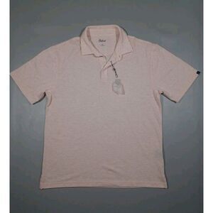 Oxford Shirt Mens M Orange‎ White Striped Polo Lightweight New